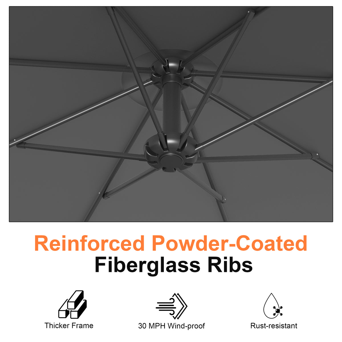 Patioslife Heavy Duty 10FT Cantilever Umbrella with Base – Premium Outdoor Shade for Patio, Backyard & Deck Living