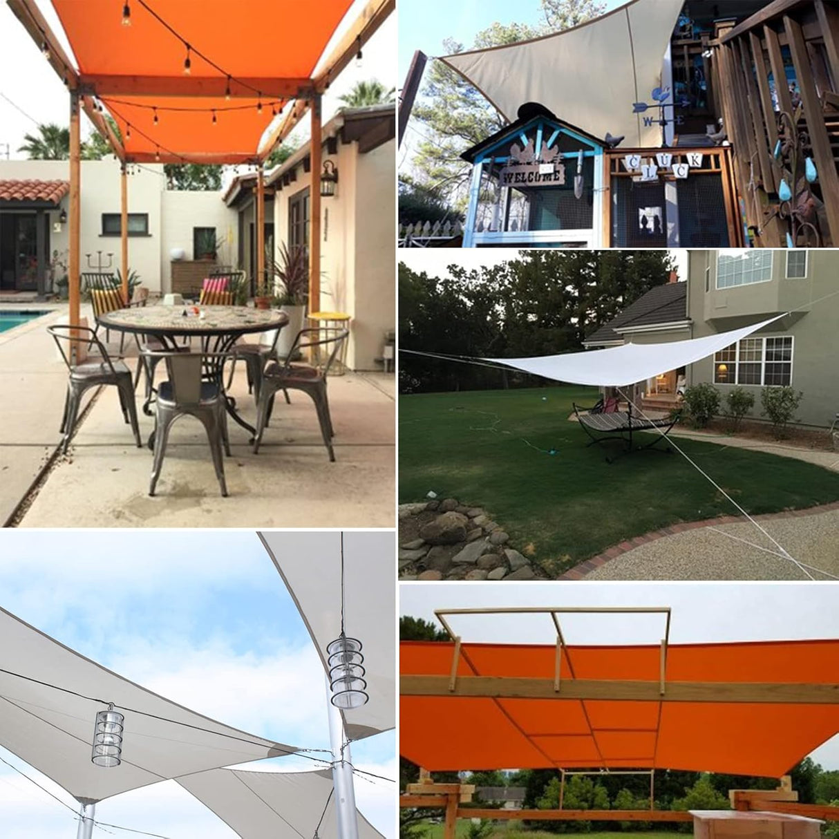 Patioslife Waterproof Sun Shade Sail – Rectangle Outdoor Awning Canopy with 95% UV Block & Free Rope for Garden, Patio, Yard & Party