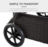 Patioslife Wicker Chaise Lounge Chair – Outdoor PE Rattan Sun Lounger with Cushion, Adjustable 5-Level Backrest, Headrest & Wheels, Deep Coffee & Cream White