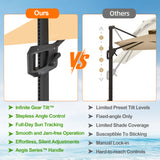 Patioslife Aegis Pro Cantilever Umbrella with LED Lights, Reinforced & Powder-Coated Aluminium Ribs and Pole — Perfect for Garden & Patio