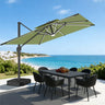 Patioslife Aegis Premium Cantilever Umbrella with Full-Rib LED Strip Lighting, Fibreglass Ribs and Powder-Coated Aluminium Pole for Luxury Garden & Patio Shade