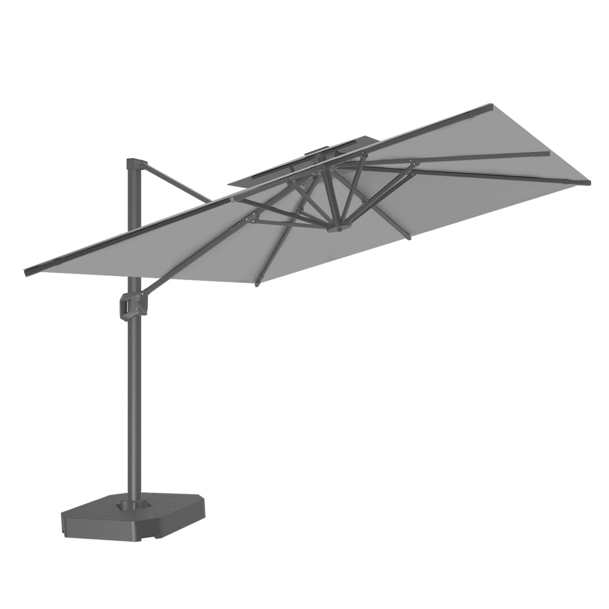 Patioslife Aegis Pro Cantilever Umbrella, Reinforced & Powder-Coated Aluminium Ribs and Pole for Garden & Patio