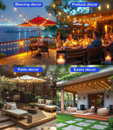 Patioslife LED Outdoor String Lights with Shatterproof Edison Bulbs – Waterproof, Commercial Grade 2700K Patio Lights for Garden, Porch & Deck Decor