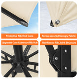 Patioslife Aegis Premium Cantilever Umbrella with Full-Rib LED Strip Lighting, Fibreglass Ribs and Powder-Coated Aluminium Pole for Luxury Garden & Patio Shade