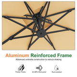 Patioslife Aegis Pro Cantilever Umbrella, Reinforced & Powder-Coated Aluminium Ribs and Pole for Garden & Patio