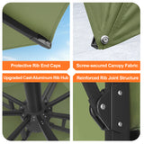 Patioslife Aegis Premium Cantilever Umbrella with Full-Rib LED Strip Lighting, Fibreglass Ribs and Powder-Coated Aluminium Pole for Luxury Garden & Patio Shade