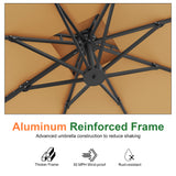Patioslife Aegis Pro Cantilever Umbrella, Reinforced & Powder-Coated Aluminium Ribs and Pole for Garden & Patio