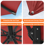 Patioslife Aegis Premium Cantilever Umbrella with Full-Rib LED Strip Lighting, Fibreglass Ribs and Powder-Coated Aluminium Pole for Luxury Garden & Patio Shade