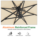 Patioslife Aegis Pro Cantilever Umbrella, Reinforced & Powder-Coated Aluminium Ribs and Pole for Garden & Patio