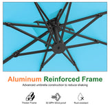 Patioslife Aegis Pro Cantilever Umbrella, Reinforced & Powder-Coated Aluminium Ribs and Pole for Garden & Patio