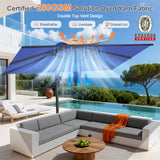 Patioslife Aegis Pro Cantilever Umbrella, Reinforced & Powder-Coated Aluminium Ribs and Pole for Garden & Patio