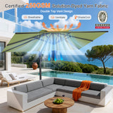 Patioslife Aegis Pro Cantilever Umbrella, Reinforced & Powder-Coated Aluminium Ribs and Pole for Garden & Patio