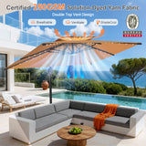 Patioslife Aegis Pro Cantilever Umbrella with LED Lights, Reinforced & Powder-Coated Aluminium Ribs and Pole — Perfect for Garden & Patio