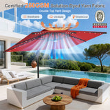 Patioslife Aegis Pro Cantilever Umbrella with LED Lights, Reinforced & Powder-Coated Aluminium Ribs and Pole — Perfect for Garden & Patio
