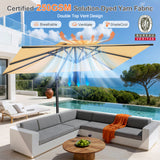 Patioslife Aegis Pro Cantilever Umbrella, Reinforced & Powder-Coated Aluminium Ribs and Pole for Garden & Patio