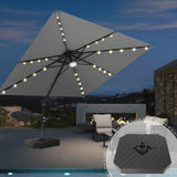 Patioslife Aegis Pro Cantilever Umbrella with LED Lights and Cover, Reinforced & Powder-Coated Aluminium Ribs and Pole — Perfect for Garden & Patio