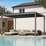 Patioslife Atlantic™，Louvered Pergola，Aluminium Frame，Adjustable Roof，Ambient LED Lights，Freestanding Design，Outdoor Shelter，Patio Pavilion，Deck Pergola，Poolside Shade，Weatherproof，Sunshade & Rain Protection，Modern Outdoor Furniture，Luxury Patio Structure，Contemporary Design，Architectural Style，Premium Outdoor Living
