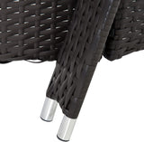 Patioslife Wicker Chaise Lounge Chair – Outdoor PE Rattan Sun Lounger with Cushion, Adjustable 5-Level Backrest, Headrest & Wheels, Deep Coffee & Cream White