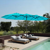 Patioslife Horizon Haven™ 15'x 9' Double-Sided Patio Umbrella with LED Lights