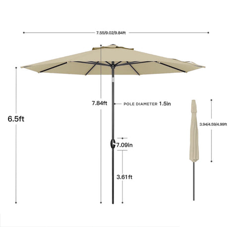 Patioslife Solara，Market Umbrella，Reinforced Aluminium Frame，UV-Resistant Canopy，Elegant Design，Outdoor Sunshade，Patio Umbrella，Garden Parasol，Café Shade，Weatherproof，Wind-Resistant，Durable Construction，Modern Outdoor Furniture，Luxury Patio Accessory，Contemporary Style，Premium Outdoor Living

