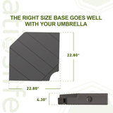 Patioslife 430 lbs Large Base with Wheels for Aegis Pro™ 2-Tier Cantilever Umbrella