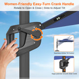 Patioslife Aegis Premium Cantilever Umbrella with Full-Rib LED Strip Lighting, Fibreglass Ribs and Powder-Coated Aluminium Pole for Luxury Garden & Patio Shade