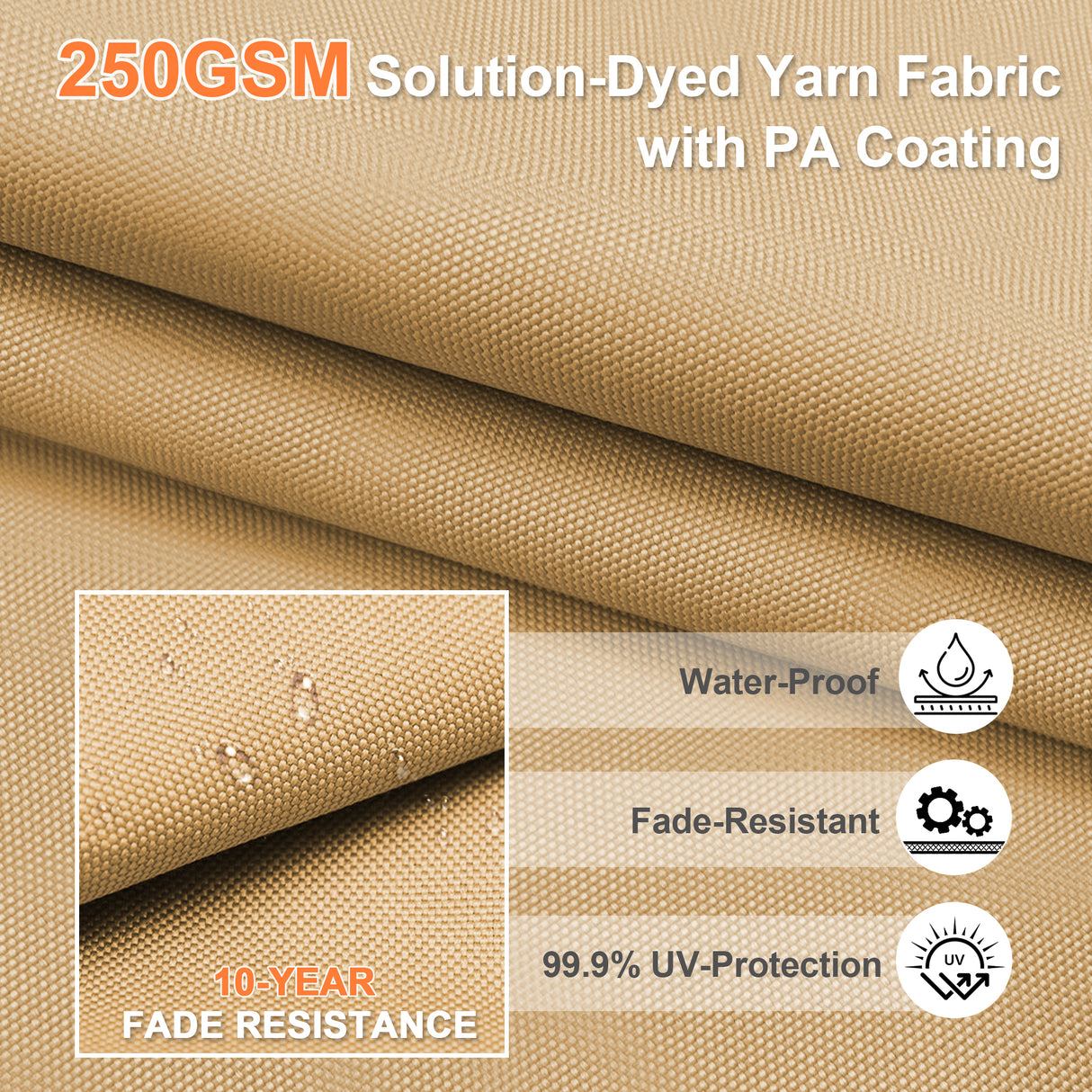 Patioslife Aegis Pro Cantilever Umbrella with LED Lights, Reinforced & Powder-Coated Aluminium Ribs and Pole — Perfect for Garden & Patio