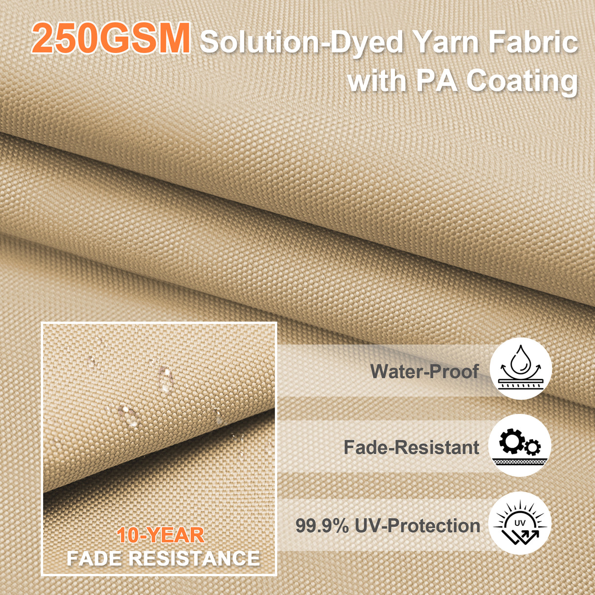 Patioslife Aegis Pro Cantilever Umbrella with LED Lights, Reinforced & Powder-Coated Aluminium Ribs and Pole — Perfect for Garden & Patio