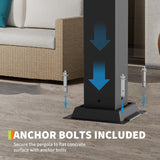 Patioslife Atlantic pergola base plate with included anchor bolts for secure installation on a flat concrete patio