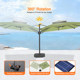 Patioslife Aegis Pro Cantilever Umbrella with LED Lights, Reinforced & Powder-Coated Aluminium Ribs and Pole — Perfect for Garden & Patio