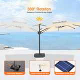 Patioslife Aegis Pro Cantilever Umbrella with LED Lights, Reinforced & Powder-Coated Aluminium Ribs and Pole — Perfect for Garden & Patio