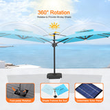 Patioslife Aegis Premium Cantilever Umbrella with Full-Rib LED Strip Lighting, Fibreglass Ribs and Powder-Coated Aluminium Pole for Luxury Garden & Patio Shade