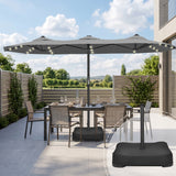 Patioslife Aegis 9x15ft Motorized Cantilever Patio Umbrella — Double-Sided, Remote Control, UPF 50+, Solar LED Lights & Windproof Frame