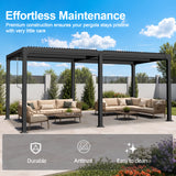 Patioslife Atlantic Premium Louvered Pergola with Adjustable Roof Panels, Integrated Gutter System & Freestanding All-Weather Outdoor Shelter for Patio, Deck & Poolside