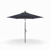 Patioslife 8ft black patio umbrella with straight pole and clean product display on white background