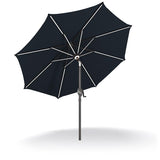 Patioslife 8ft black patio umbrella underside with reinforced ribs and crank system