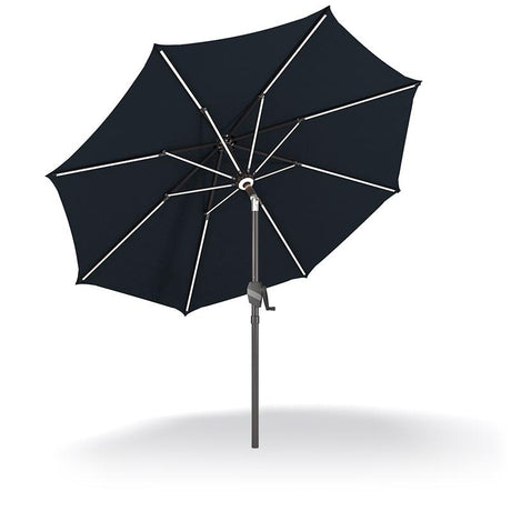 Patioslife 8ft black patio umbrella underside with reinforced ribs and crank system