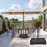 Patioslife Aegis 9x15ft Motorized Cantilever Patio Umbrella — Double-Sided, Remote Control, UPF 50+, Solar LED Lights & Windproof Frame