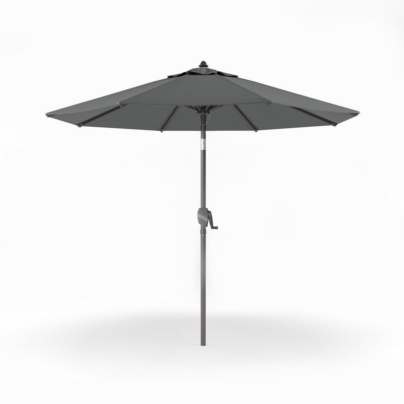 Patioslife 8ft charcoal patio umbrella with straight pole and wide canopy on a white background