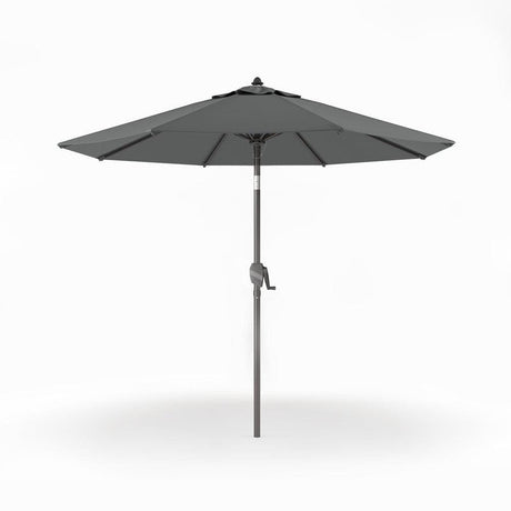 Patioslife 8ft charcoal patio umbrella with straight pole and wide canopy on a white background