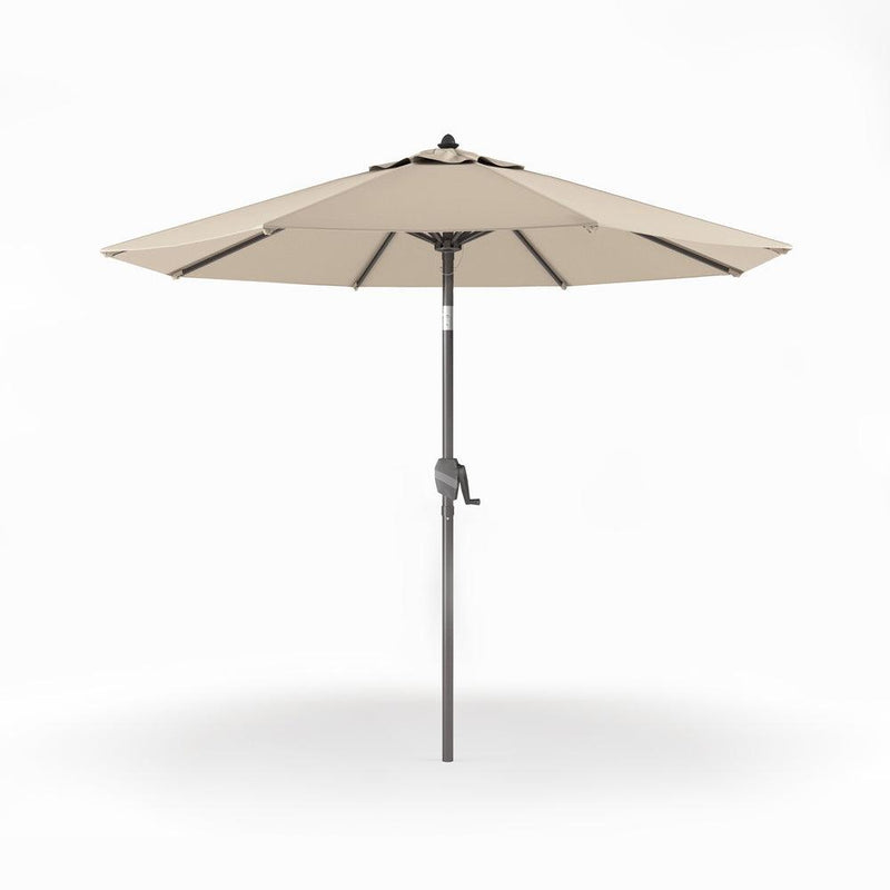 Patioslife 8ft cream patio umbrella with crank handle and neutral canopy for garden or patio shade