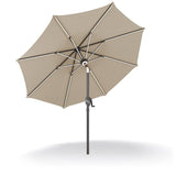 Patioslife 8ft cream patio umbrella underside showing silver ribs and durable shade canopy