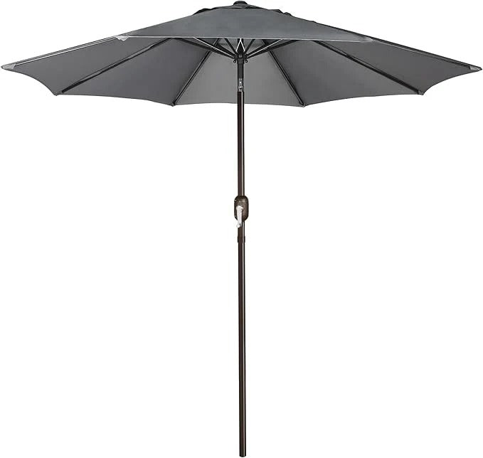 Patioslife Outdoor Market Breeze dark grey patio umbrella with durable 8-rib frame for backyard and garden shade