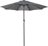 Patioslife Outdoor Market Breeze dark grey patio umbrella with durable 8-rib frame for backyard and garden shade