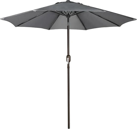 Patioslife Outdoor Market Breeze dark grey patio umbrella with durable 8-rib frame for backyard and garden shade