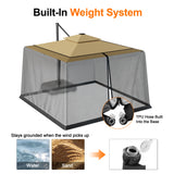 Patioslife Cantilever Umbrella Mosquito Net – Zip-Entry Mesh Screen with Weighted Base, Fits 8–13ft Umbrellas
