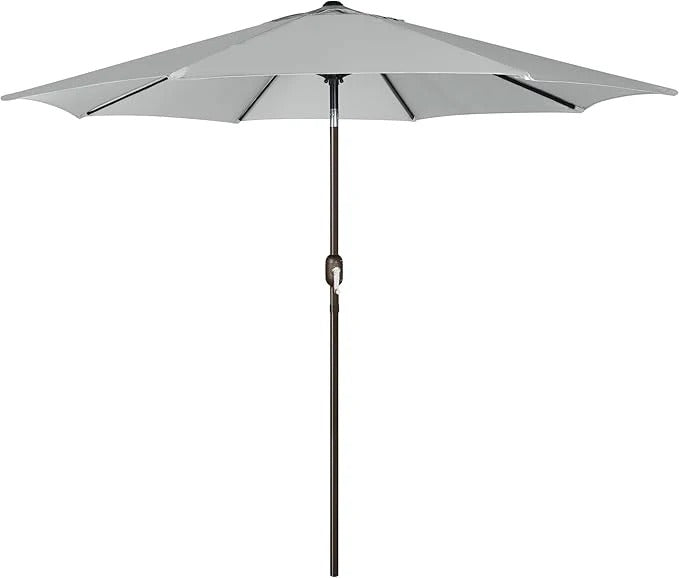 Patioslife Outdoor Market Breeze grey patio umbrella with crank handle and push button tilt for outdoor dining shade