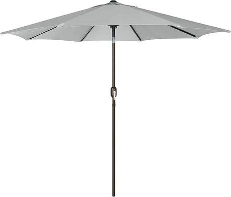 Patioslife Outdoor Market Breeze grey patio umbrella with crank handle and push button tilt for outdoor dining shade