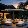 Patioslife Aegis Premium Motorized Double-Sided Patio Umbrella — Remote Control, UPF 50+, Solar LED & Windproof Frame