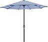 Blue and white striped patio umbrella ,patioslife,Poolside,Outdoor Leisure Area,Outdoor Kitchen or Dining Area,Garden Pathway,Rooftop Terrace,Sun Shading & Light Contro,Space Definition